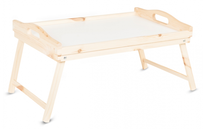 Wooden tray with folding legs 51x32x24 cm Natural