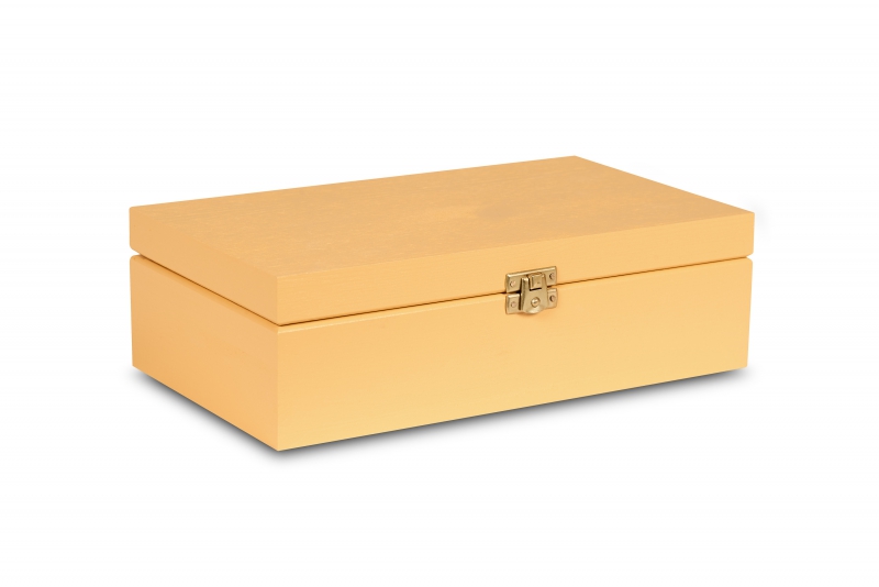 Wooden tea box 28x16x8,5 cm Sand yellow