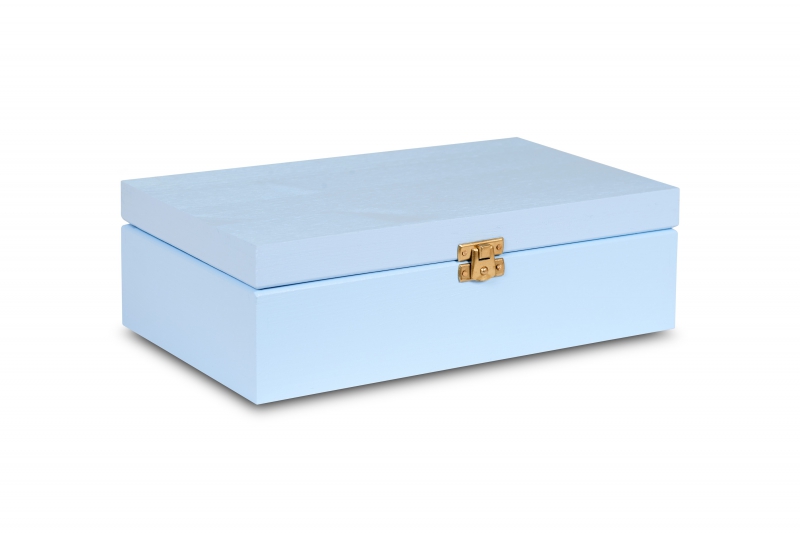 Wooden tea box 28x16x8,5 cm Pastel blue