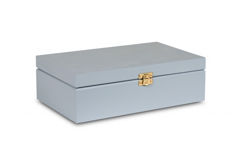 Wooden tea box 28x16x8,5 cm Silver grey