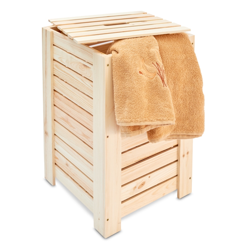 Wooden laundry basket 35x35x55 cm Natural