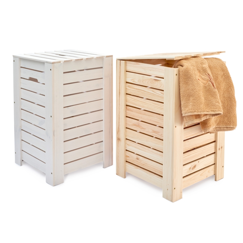 Wooden laundry basket 35x35x55 cm Natural